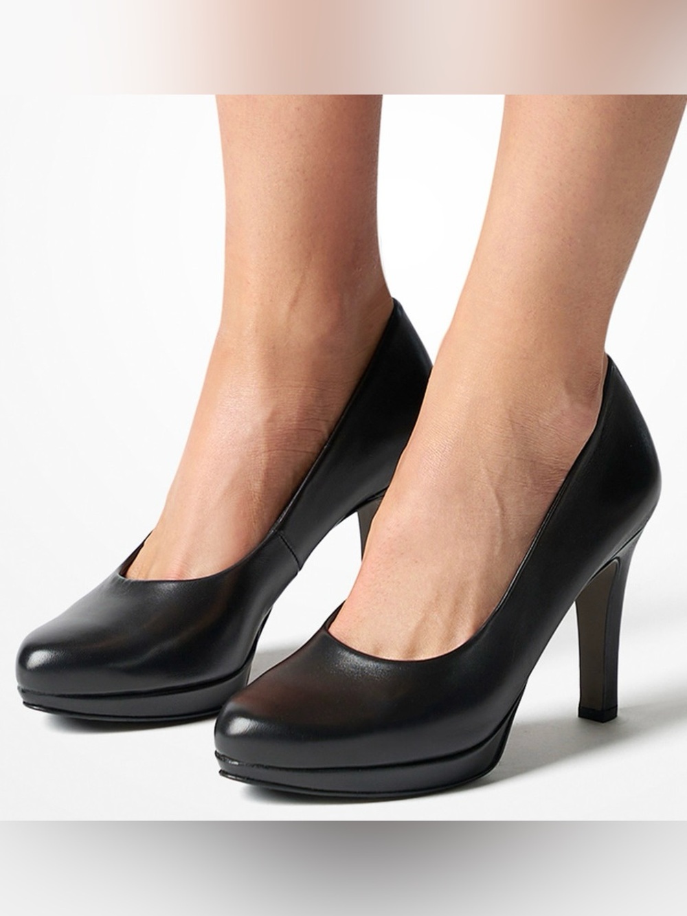 Paul Green Black Leather Pump Heels Women’s Size AUS 4.5 US 7 Platform Heels